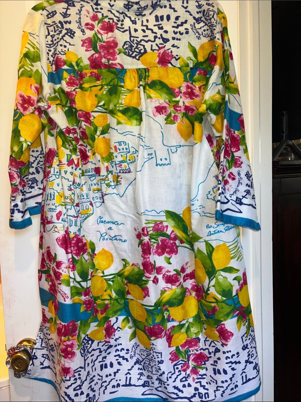 ANTICA SARTORIA NWTS MULTICOLORED COTTON BUTTON DOWN DRESS WITH POCKETS ONE SIZE - Picture 4 of 10